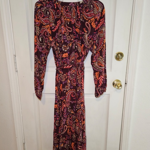 St. John's Bay Womens Long Sleeve Paisley A-Line Dress size L - Picture 3 of 7